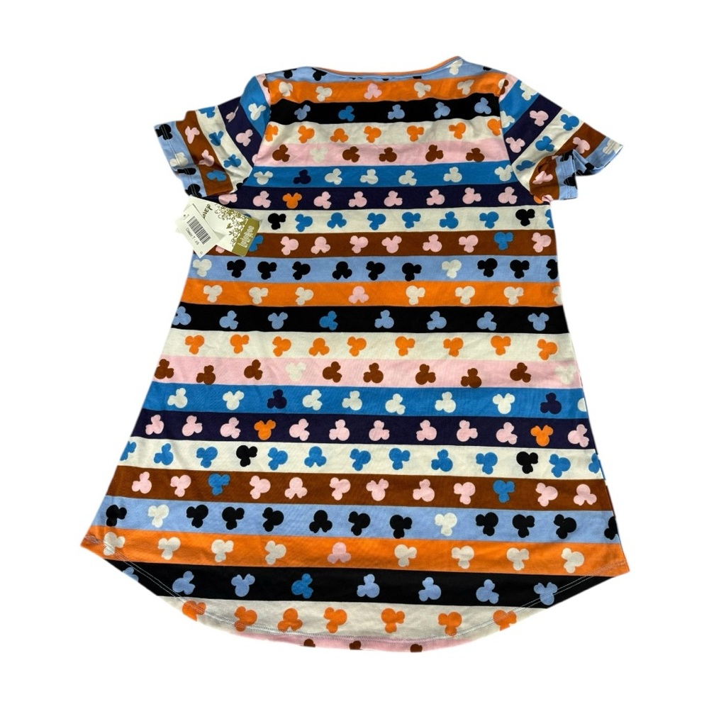 Disney LuLaRoe Classic Tee Mickey Mouse Striped XS Multicolor Top NWT Disneycore - Picture 2 of 7